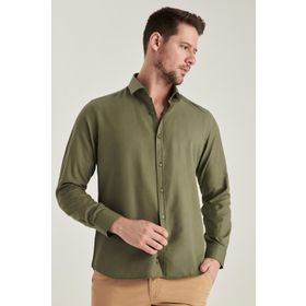 Twn 6EF02ORT00288 Slim Fit Haki Oxford Erkek Gömlek