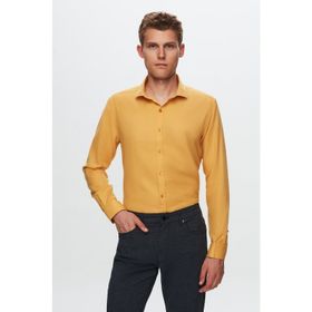 Twn 6EF02ORT00288 Slim Fit Hardal Oxford Erkek Gömlek