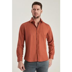 Twn 6EF02ORT00288 Slim Fit Turuncu Oxford Erkek Gömlek