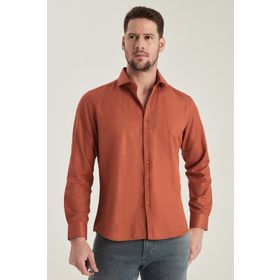 Twn 6EF02ORT00288 Slim Fit Turuncu Oxford Erkek Gömlek