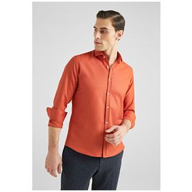Twn 6EF02ORT00288 Slim Fit Turuncu Oxford Erkek Gömlek