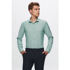 Twn 6EF02ORT00288 Slim Fit Yeşil Oxford Gömlek
