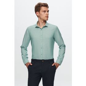 Twn 6EF02ORT00288 Slim Fit Yeşil Oxford Gömlek