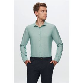 Twn 6EF02ORT00288 Slim Fit Yeşil Oxford Gömlek