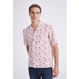 Twn 8EC02ORT06334 Relaxed Beyaz Baskılı Gömlek