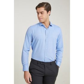 Twn 8EF022103288M Slim Fit Mavi Armürlü Erkek Gömlek