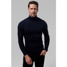 Twn 9EC060631764M Slim Fit Lacivert Rib Örgü Kazak