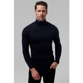 Twn 9EC060631764M Slim Fit Lacivert Rib Örgü Kazak