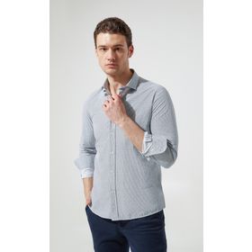 Twn 9EF022104288M Slim Fit Lacivert Baskılı Erkek Gömlek