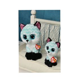 Ty Beanie Boos Mavi Şevron Desenli Tilki Atlas 24 cm Peluş Oyuncak