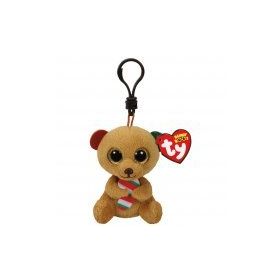 Ty Bella Brown Bear W/Candy Cane Peluş Anahtarlık