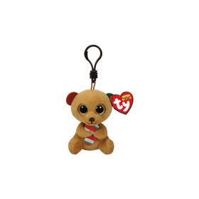 Ty Bella Brown Bear W/Candy Cane Peluş Anahtarlık