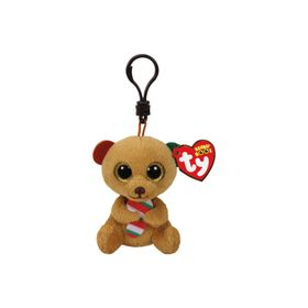 Ty Bella Brown Bear W/Candy Cane Peluş Anahtarlık
