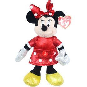 Ty Parlak Kırmızı Elbiseli Sesli Minnie Mouse 15 cm Peluş Oyuncak