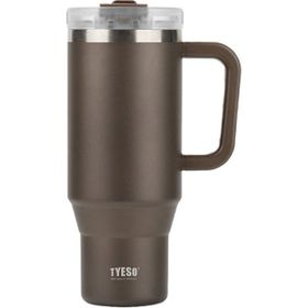 Tyeso 1200 ML Kahverengi Qq Sızdırmaz Pipetli Çift Duvarlı Vakumlu Termos
