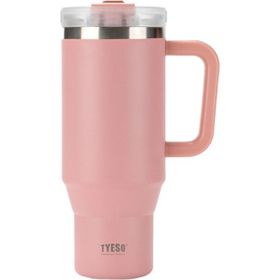 Tyeso 1200 ml Pembe Qq Sızdırmaz Pipetli Çift Duvarlı Vakumlu Termos