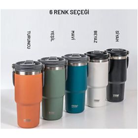 Tyeso 1200 ml Turuncu Dailyneed Vakumlu Paslanmaz Çelik Termos