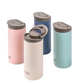 Tyeso 500 ml Pembe Flat Vakumlu Paslanmaz Çelik Taşıma Saplı Termos