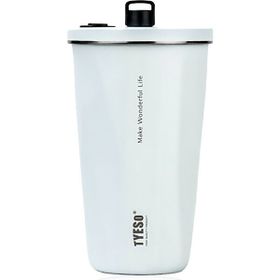 Tyeso 600 ml Beyaz Crush Tumbler Vakumlu Paslanmaz Çelik Termos