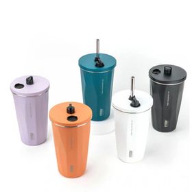 Tyeso 600 ml Turuncu Crush Tumbler Vakumlu Paslanmaz Çelik Termos