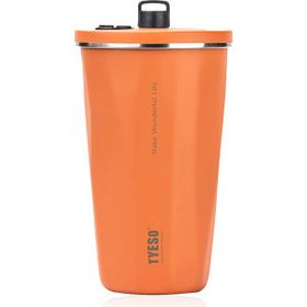 Tyeso 600 ml Turuncu Crush Tumbler Vakumlu Paslanmaz Çelik Termos