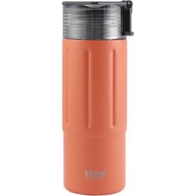 Tyeso 600 ml Turuncu Tritan Vakumlu YalıtımlI Çift Kapaklı Kulplu Termos
