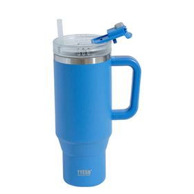 Tyeso 900 ml Mavi Qq Sızdırmaz Pipetli Çift Duvarlı Vakumlu Termos