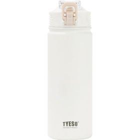 Tyeso Active Color Vakumlu Paslanmaz Çelik Gizli Pipetli 600 ml Beyaz Termos