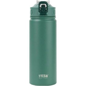 Tyeso Active Color Vakumlu Paslanmaz Çelik Gizli Pipetli 600 ml Yeşil Termos