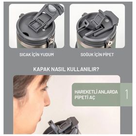 Tyeso Dailyneed Vakumlu Paslanmaz Çelik 750 ml Mor Termos