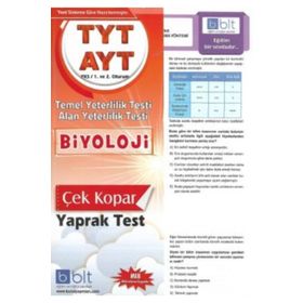 TYT AYT Biyoloji Çek Kopar Yaprak Test Bulut Eğitim Yayınları