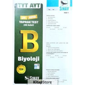 TYT AYT Biyoloji Çek Kopar Yaprak Test Kollektif Sınav Dergisi Yayınları