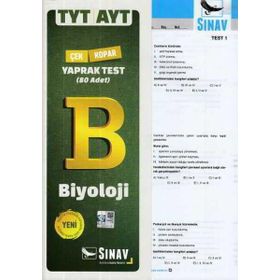 TYT AYT Biyoloji Çek Kopar Yaprak Test Kollektif Sınav Dergisi Yayınları
