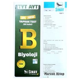 TYT AYT Biyoloji Çek Kopar Yaprak Test Kollektif Sınav Dergisi Yayınları