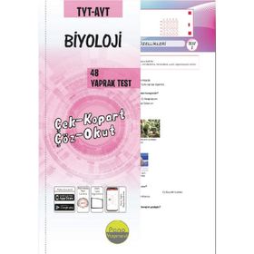 TYT AYT Biyoloji Çek Kopart 48 Adet Yaprak Testleri-Pano Yayınları