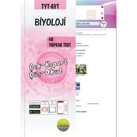 TYT AYT Biyoloji Çek Kopart 48 Adet Yaprak Testleri-Pano Yayınları