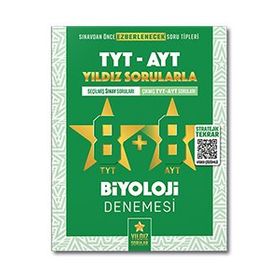 Tyt - Ayt Biyoloji Video Çözümlü 8+8 Deneme - Yıldız Sorular Yayınları