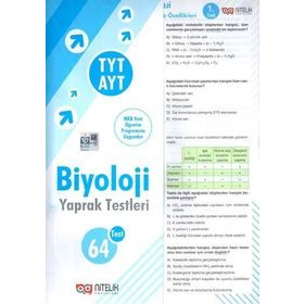 TYT AYT Biyoloji Yaprak Test Nitelik Yayınları