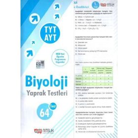 TYT AYT Biyoloji Yaprak Test Nitelik Yayınları