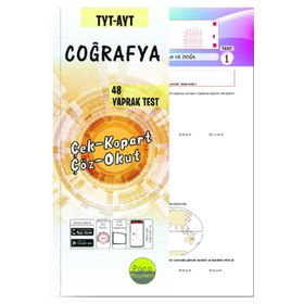TYT AYT Coğrafya Yaprak Testleri Çek Kopart 48 Adet-Pano Yayınları