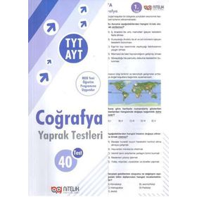 TYT AYT Coğrafya Yaprak Testleri Nitelik Yayınları