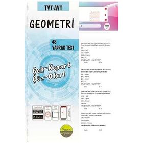 Tyt Ayt Geometri Yaprak Testleri Çek Kopart 48 Adet Pano Yayınları