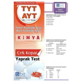 TYT AYT Kimya Çek Kopar Yaprak Test Bulut Eğitim Yayınları