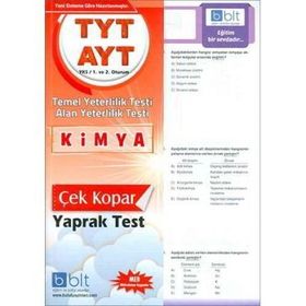 TYT AYT Kimya Çek Kopar Yaprak Test Bulut Eğitim Yayınları