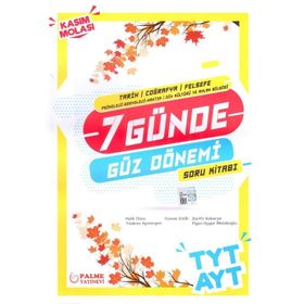 TYT AYT Tarih Coğrafta Felsefe 7 Günde Güz Dönemi Soru Bankası-Palme Yayınları