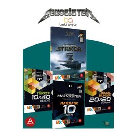 TYT Bekosistem Matmaster Matematik 10'lu Deneme + TYT 10x40 Türkçe Deneme + TYT 20x20 Sosyal Bilimler Deneme + TYT Bekosistem Striker 3 Deneme Seti - A Yayınları