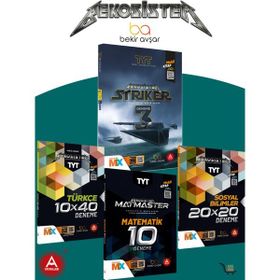 TYT Bekosistem Matmaster Matematik 10'lu Deneme + TYT 10x40 Türkçe Deneme + TYT 20x20 Sosyal Bilimler Deneme + TYT Bekosistem Striker 3 Deneme Seti - A Yayınları