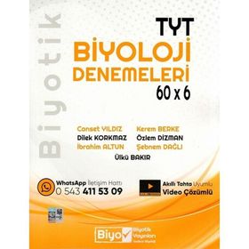 TYT Biyoloji Biyotik 60x6 Denemeleri Biyotik Yayınları