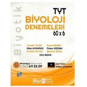 TYT Biyoloji Biyotik 60x6 Denemeleri Biyotik Yayınları