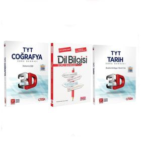 TYT Coğrafya ve Tarih ile AKM Dil Bilgisi Soru Bankası Seti 3 Kitap - 3D Yayınları